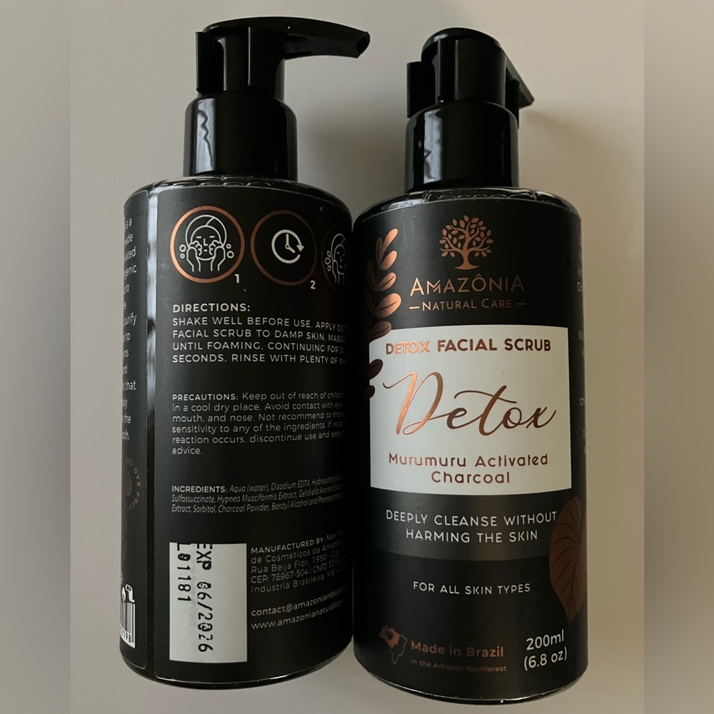 Amazonia Natural Care - Detox Facial Scrub - Set of Two 200mL (Brazilian Beauty)